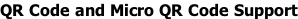 QR Code and Micro QR Code Support